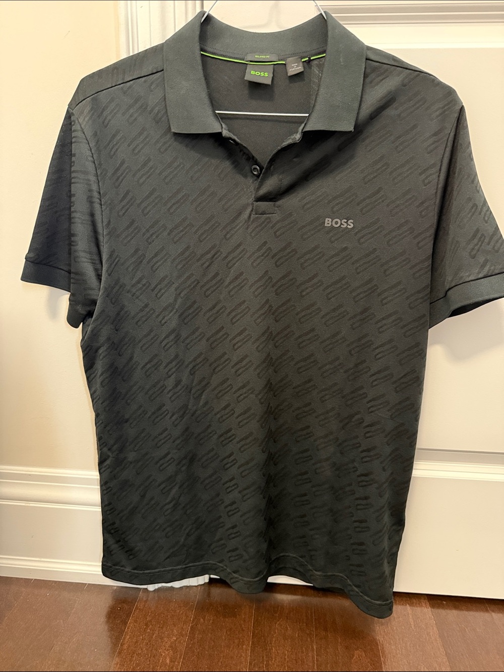 Boss Men's Charcoal Black Golf Polo